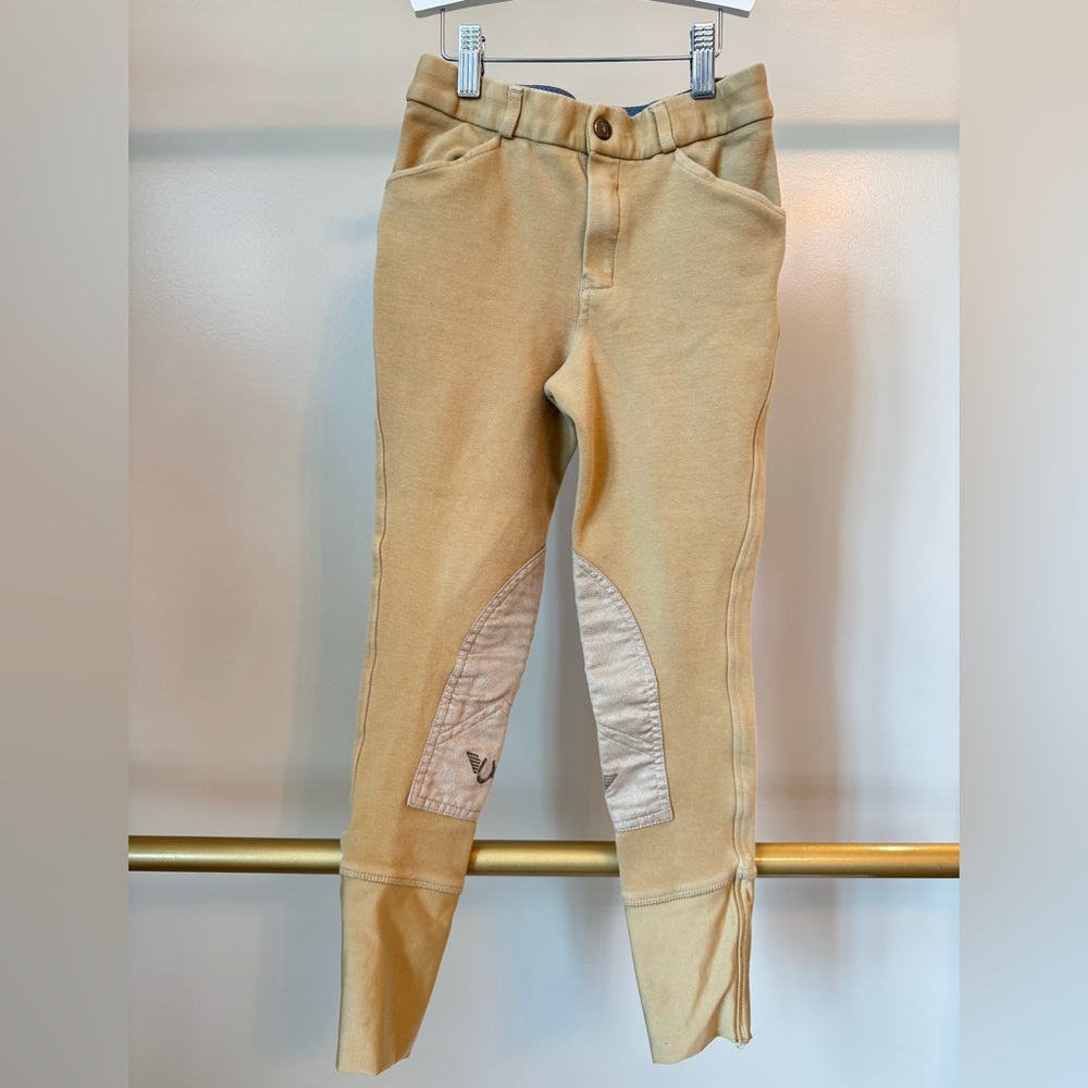 Tan Stretch Leggings with Reinforced Knees